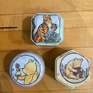 Vintage Disney Winnie the Pooh Candle Tins Set of 3